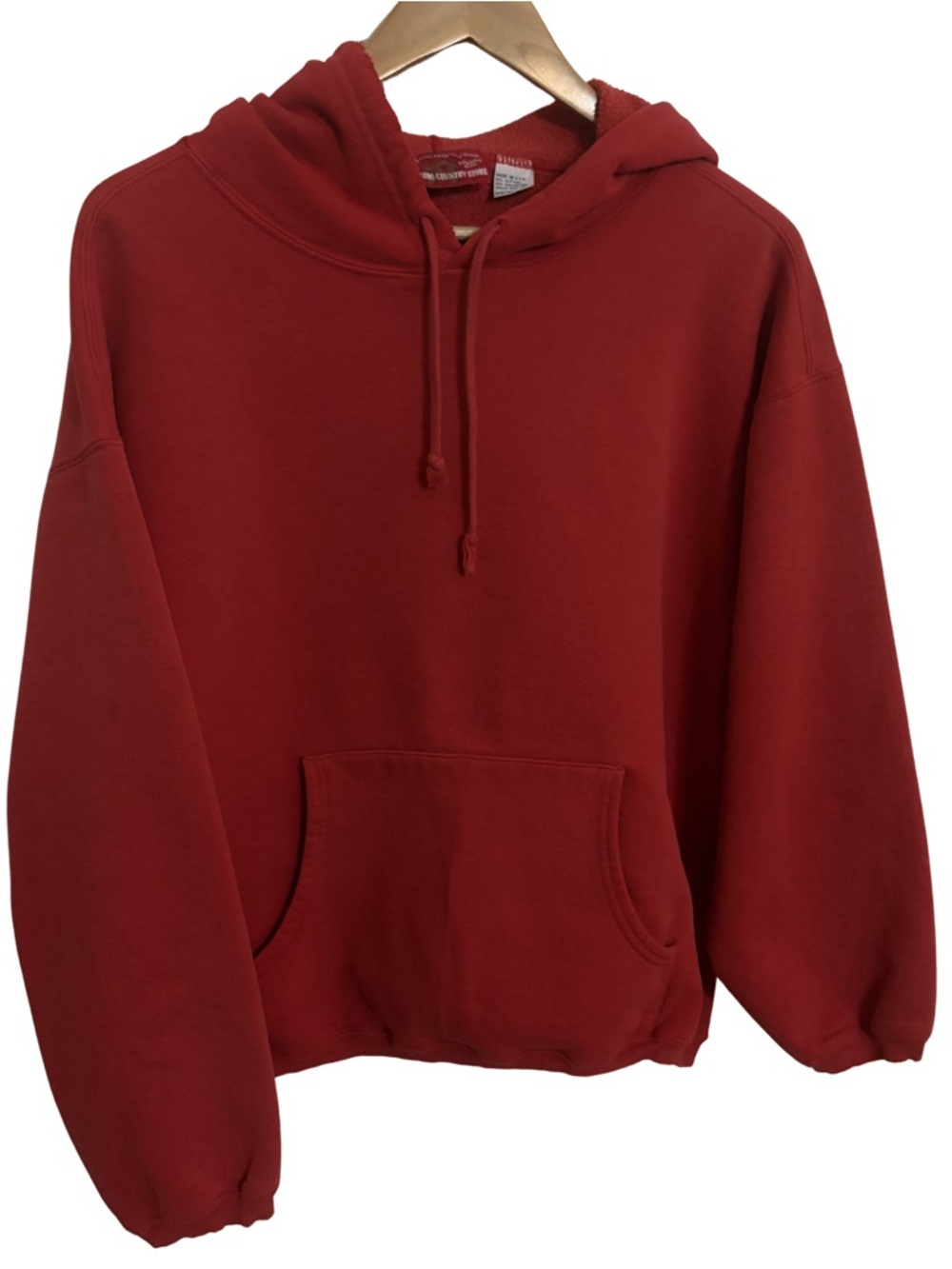 Marlboro‎ Country Store Red Fleece Hoodie XL Drawstring Hood Kangaroo Pocket